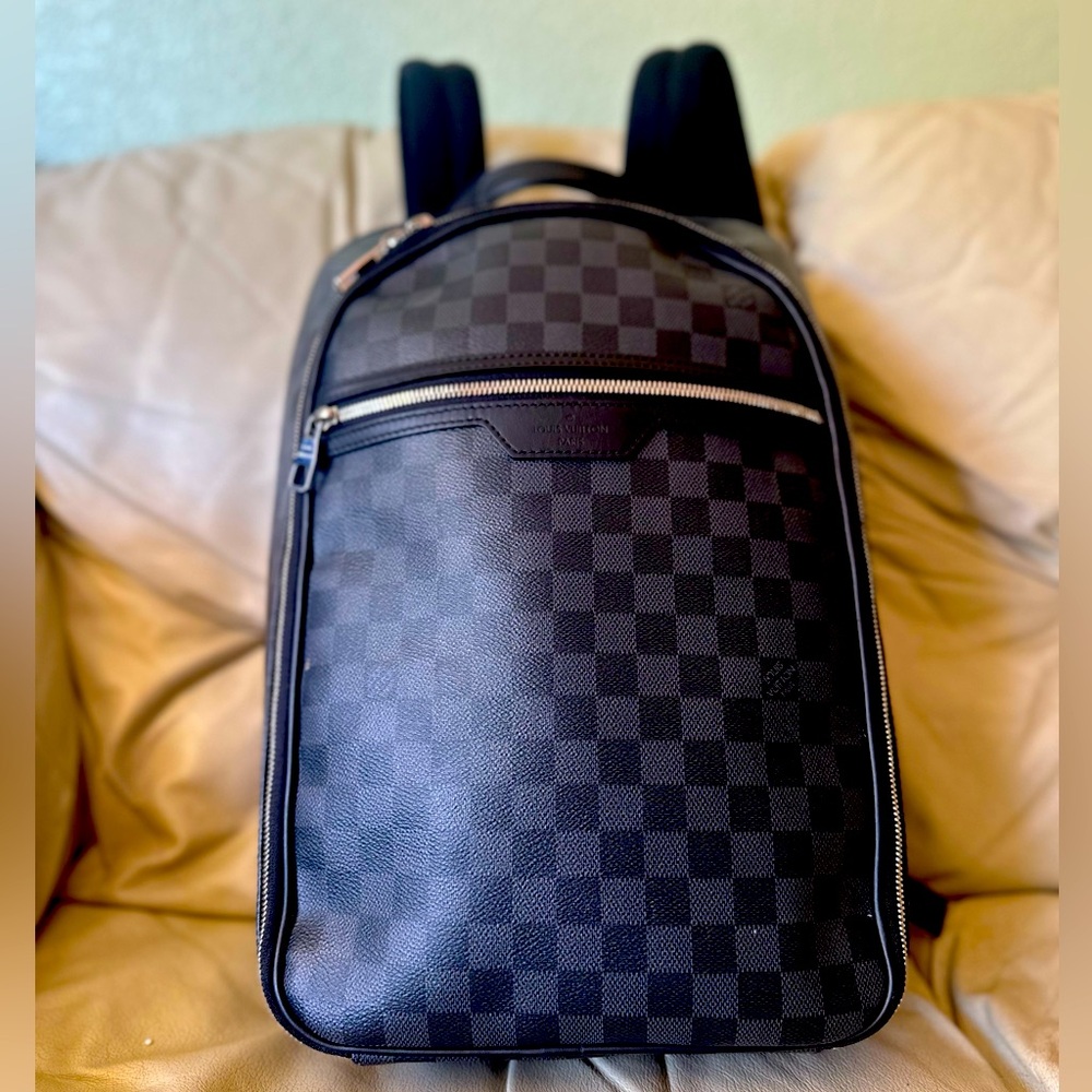 SOLD OUT Louis Vuitton Black Graphite Damier Michael Backpack